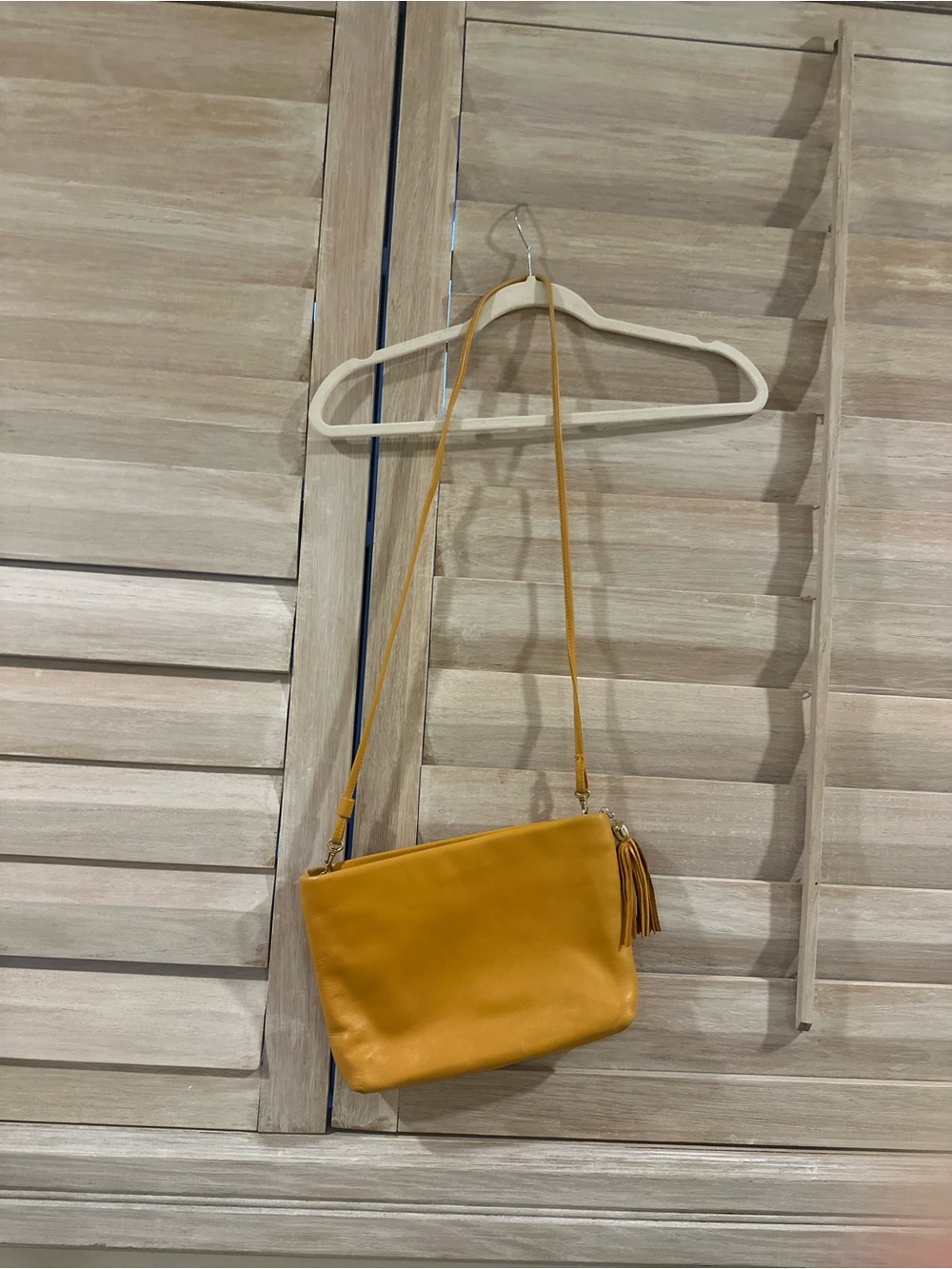 Women’s Mustard Crossbody Bag with Tassel